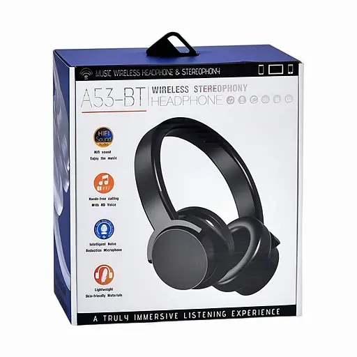 Навушники A53-BT, Bluetooth складана конструкція, пластик, м’які амбушюри, до 6 годин роботи, білі - фото 3