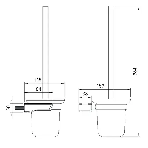 Йоржик для унітазу Imprese Grafiky ZMK04180826, Чорний - фото 2