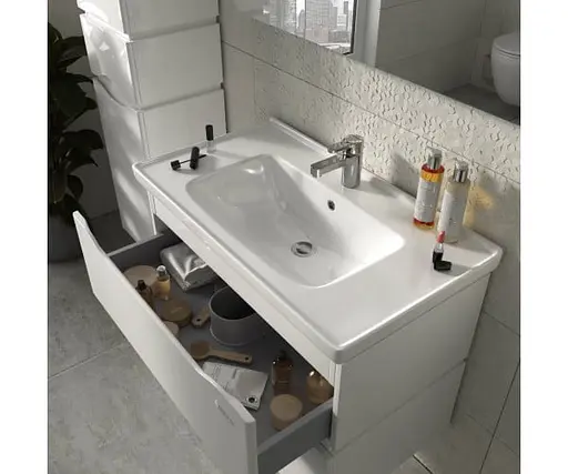 Тумба підвісна Sanwerk Алесса Air 80 Білий з умивальником Idea (MV0000872) Білий - фото 2