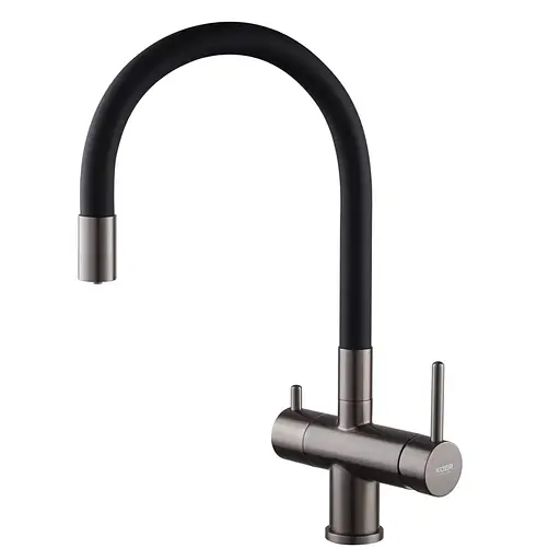 Смеситель для кухни на две воды Koer KB-72002-07 KR5003 Графит - фото 1