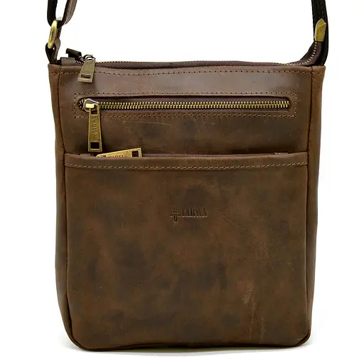 Чоловіча шкіряна сумка через плече TARWA 22х25.5х3.5 см sum0025339 - фото 7