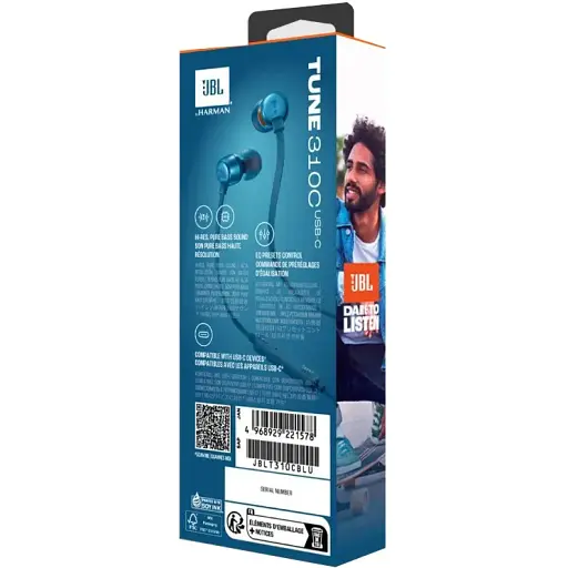 Гарнітура JBL Tune 310C USB-C Blue (JBLT310CBLU) (6995502) - фото 6
