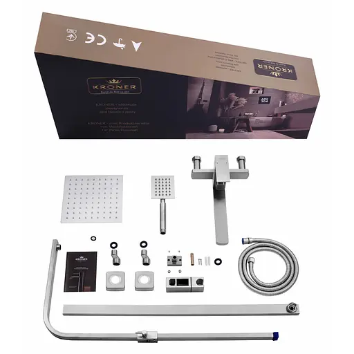 Душевая система Kroner KRP Edelstahl Kubus - ESG067 (CV035451) - фото 12