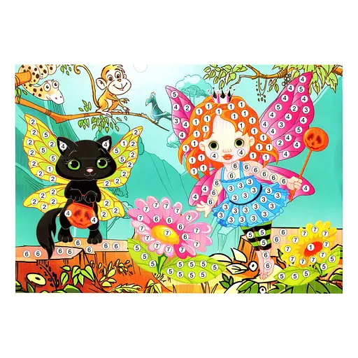 Дитяча мозаїка за номерами "Фея 1" Bambi 13-127-8 різнокольорові камінчики - фото 1