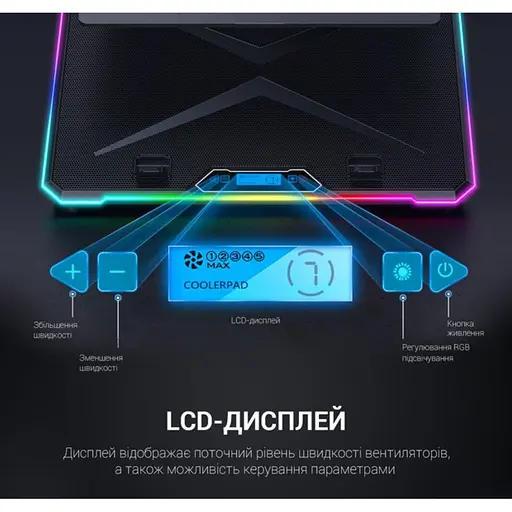 Охлаждающая подставка для ноутбука до 17.3 дюймов GamePro GPCP-940 6xfans - фото 13