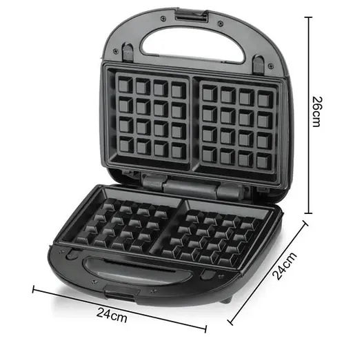 Мультимейкер 4в1 Bitek BT-2689 съемные формы с антипригарным покрытием 750 Вт Черный - фото 3