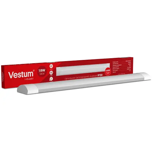 Светодиодный линейный светильник Vestum 0.6 м 18W 6500K 220V IP20 1-VS-6001 - фото 2