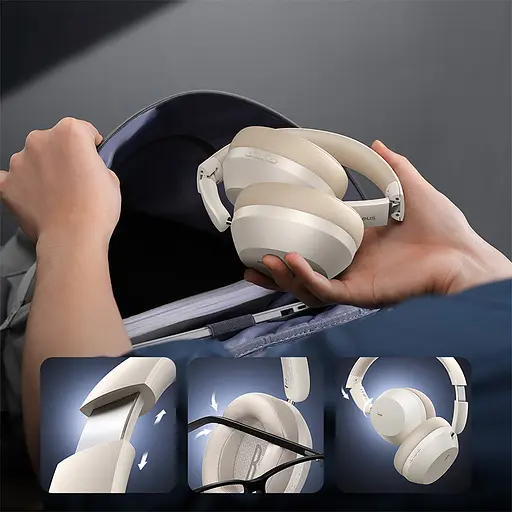 Накладні бездротові навушники Baseus Bass 35 Max (A00070800) Stellar White - фото 7