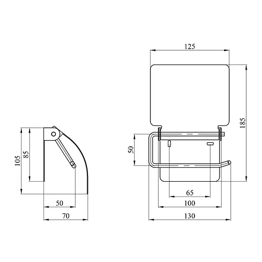 Тримач туалетного паперу Kroner KRM Rizze ACC302 Хром - фото 2