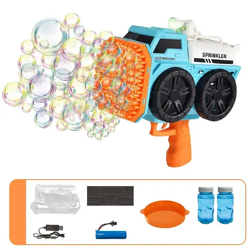 Пістолет з мильними бульбашками SHT KB1295 Truck на 139 отворів + 2xbottle 60ml Blue - фото 2