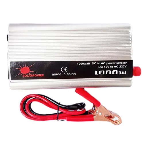 Автомобильный инвертор Solar Power Inverter Himastar 016 c 12V на 220V 1000W модифицированная синусоида Silver,1 розетка,1 USB (11059) - фото 2