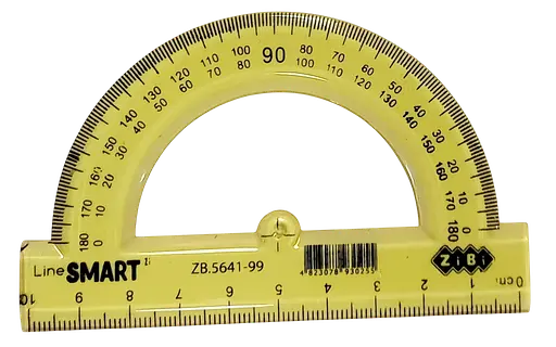 Транспортир 100 мм, тонированный, SMART Line ZB.5641-99 ZiBi (4823078930255) желтый - фото 1