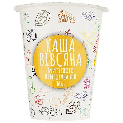 Каша швидкого приготування Ілна вівсяна з полуницею та вершками 60 г - фото 1