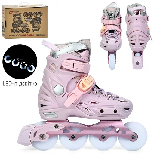 Дитячі розсувні ролики A4155-M-P, розмір 35-38 - фото 4