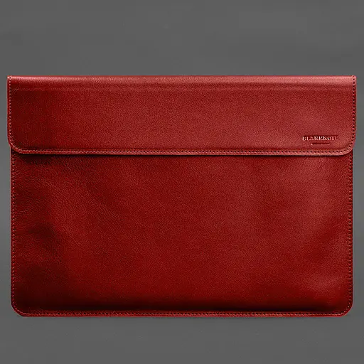 Кожаный чехол-конверт BlankNote на магнитах для MacBook Air 15 (2023) Красный - фото 4