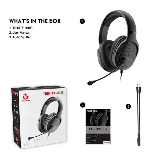 Игровые Наушники Fantech MH88 Trinity Черный - фото 2