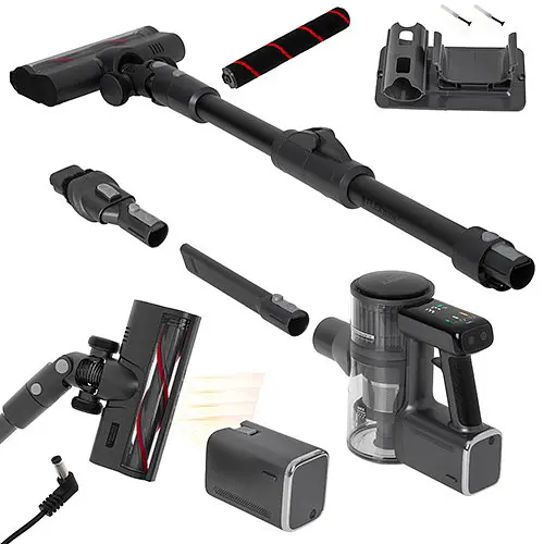 Пилосос вертикальний акумуляторний Camry CR 7063 400 Вт 31 000 Па до 100 хв роботи 2 акумулятори LCD-дисплей контейнер 0,6 л - фото 3