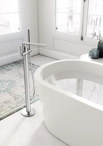 Смеситель для ванны напольный Kohlman Experience chrome QF1165E Хром - фото 3