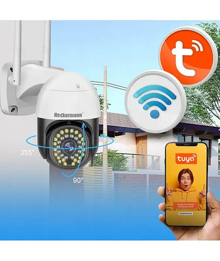 IP-камера видеонаблюдения Wi-Fi Heckermann C19 + карта 16 ГБ уличная поворотная - фото 3