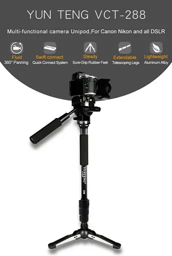 Профессиональный компактный монопод Yunteng VCT-288 (Оригинал) - фото 7