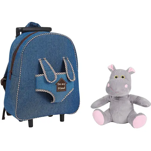 Рюкзак на колесах Perletti Toys Holly Hippo джинсовий (P13074) - фото 2