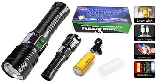 Ручний ліхтар XQ-S19-P99 (COB+RGB) zoom + PowerBank + Type-C + 26650 (5+3 режими) - фото 2