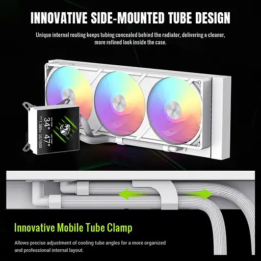 СВО GameMax Glacier 360 LCD White (GLACIER 360 LCD WH) - фото 10