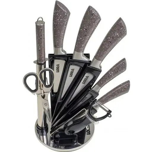 Набір ножів з підставкою 9 шт. Marble (NS44SETKN)