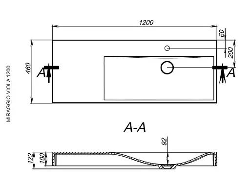 Умывальник Miraggio Viola 1200 mirasoft 0001125, Белый матовый - фото 5
