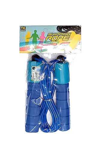 Скакалка С 34203 со встроенным счетчиком, длина 295 см, в кульке (6900067342034) синий - фото 1