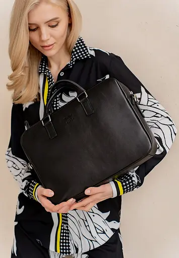 Кожаная деловая сумка Briefcase 2.0 черный - фото 8