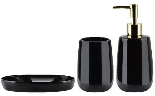 Набор аксессуаров для ванной комнаты Rea black HOM-01107, Черный матовый - фото 2