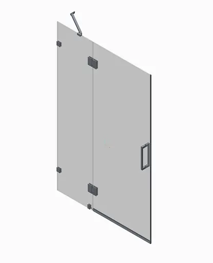 Дверь в нишу Koer SR SD04-120x200-TR-07 прозрачное стекло Easy Clean 10 мм, graphite KR5388, универсальная, прозрачная, графит - фото 9