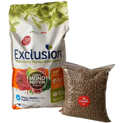 Корм Exclusion Puppy Beef Small Breed для цуценят собак малих порід з яловичиною 1кг (на вагу) - фото 1