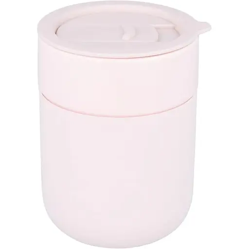 Кавові чашки 295 мл з кришками OldBro Cute Travel Mugs з захисним силіконовим чохлом Pink - фото 1
