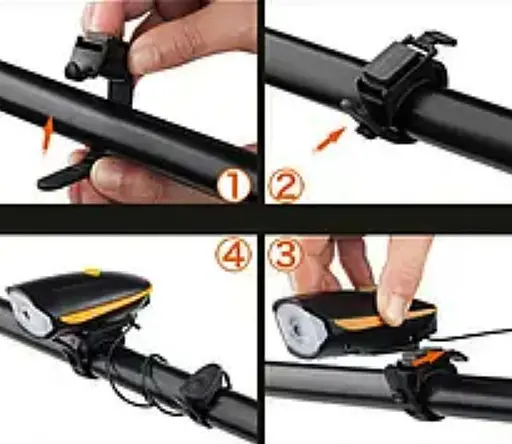 Вело фара и велосипедный сигнал на выносной кнопке Bike Light 7588 аккумуляторный велофонарь micro-USB - фото 6