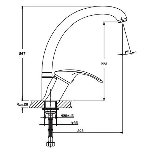 Смеситель для кухни Haiba FABIO 777 (HB0107) - фото 2