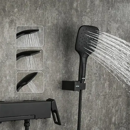 G3217-6 Змішувач для ванни короткий гусак чорний Gappo 1/4, Чорний матовий - фото 2