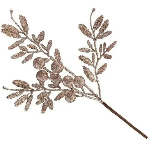 Ветка для декора 35 см Искусственные материалы для декора и флористики с ягодами Шампань - фото 1