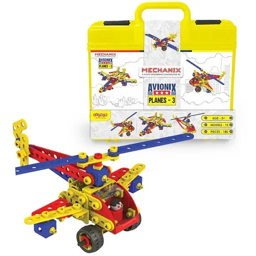 Конструктор Mechanix Літак №3 поліпропіленовий розвиваючий 140 елм./15 моделей - фото 1
