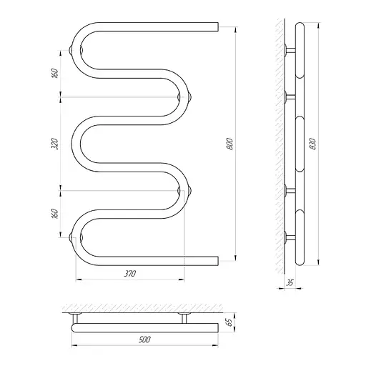 Полотенцесушитель Laris Змеевик 30 РС5 500x800 1/2'' 71207236, Хром - фото 2