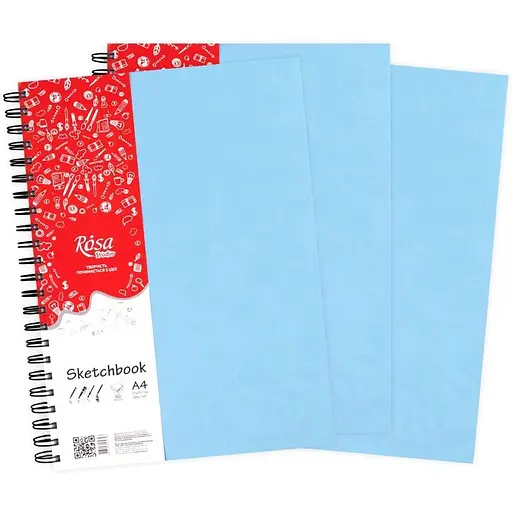 Блокнот на спіралі Rosa Studio A4 (21х29.7см) 100г/м2 80л блакитний - фото 3