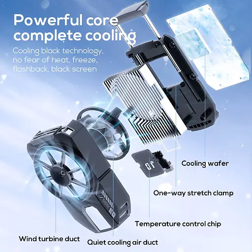 Кулер з екраном активне охолодження для телефону / планшета Memo DLA3 шириною до 102 мм Black (18524) - фото 6