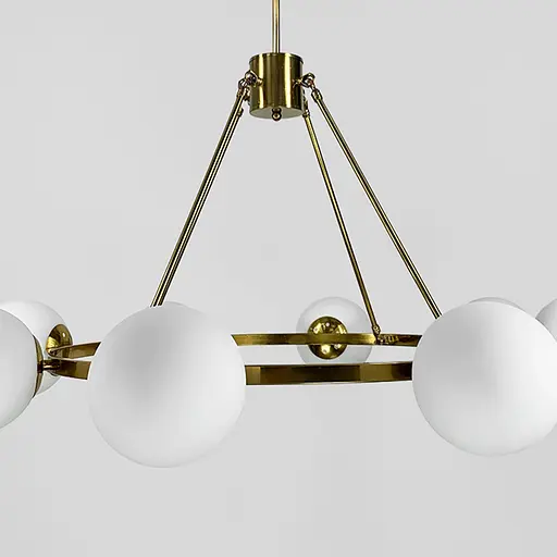 Люстра Hayes Round на 8 плафонов в латунном корпусе Line.F GC 19/8 AB - фото 5