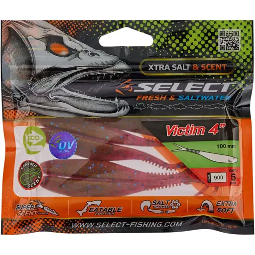 Силікон Select Victim V-Tail 4" #900 (5 шт/уп) - фото 2
