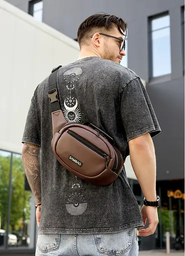 Сумка через плечо бананка Sambag Flex шоколад 30×17×10 см (85351020m) - фото 2