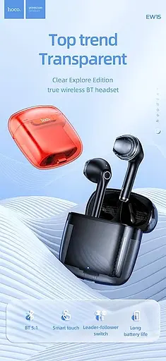 Блютуз Стерео Гарнітура Hoco EW15 Чорний - фото 4