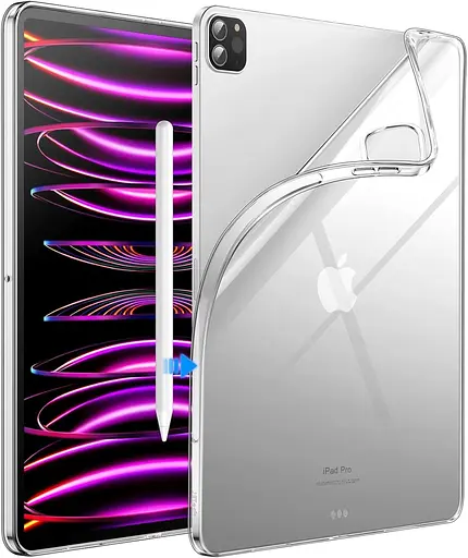 Чехол JETech для iPad Pro 12,9-дюймовый 2022/2021 (6-го/5-го поколения), мягкий прозрачный тонкий противоударный чехол для планшета TP