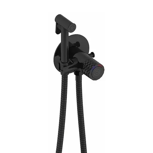 Набор гигиенического душа скрытого монтажа Gappo G7288-6 с крючком, черный, Черный матовый - фото 1