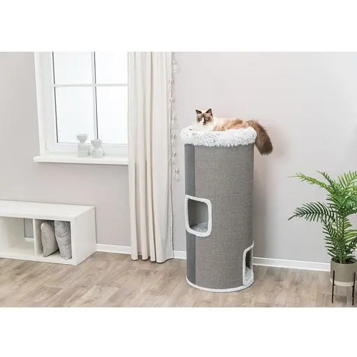 Когтеточка-домик Trixie Harvey для кошек сизаль/плюш серая 50х118 см [CD] - фото 7